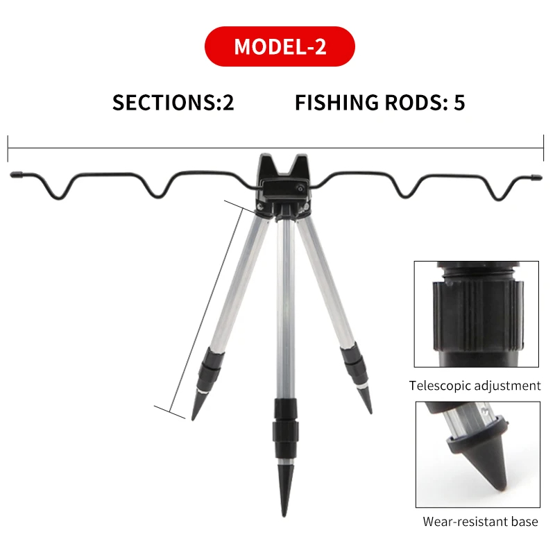 Fishing Rod Telescopic - 3-Fold Telescopic Fishing Rod Support Bracket