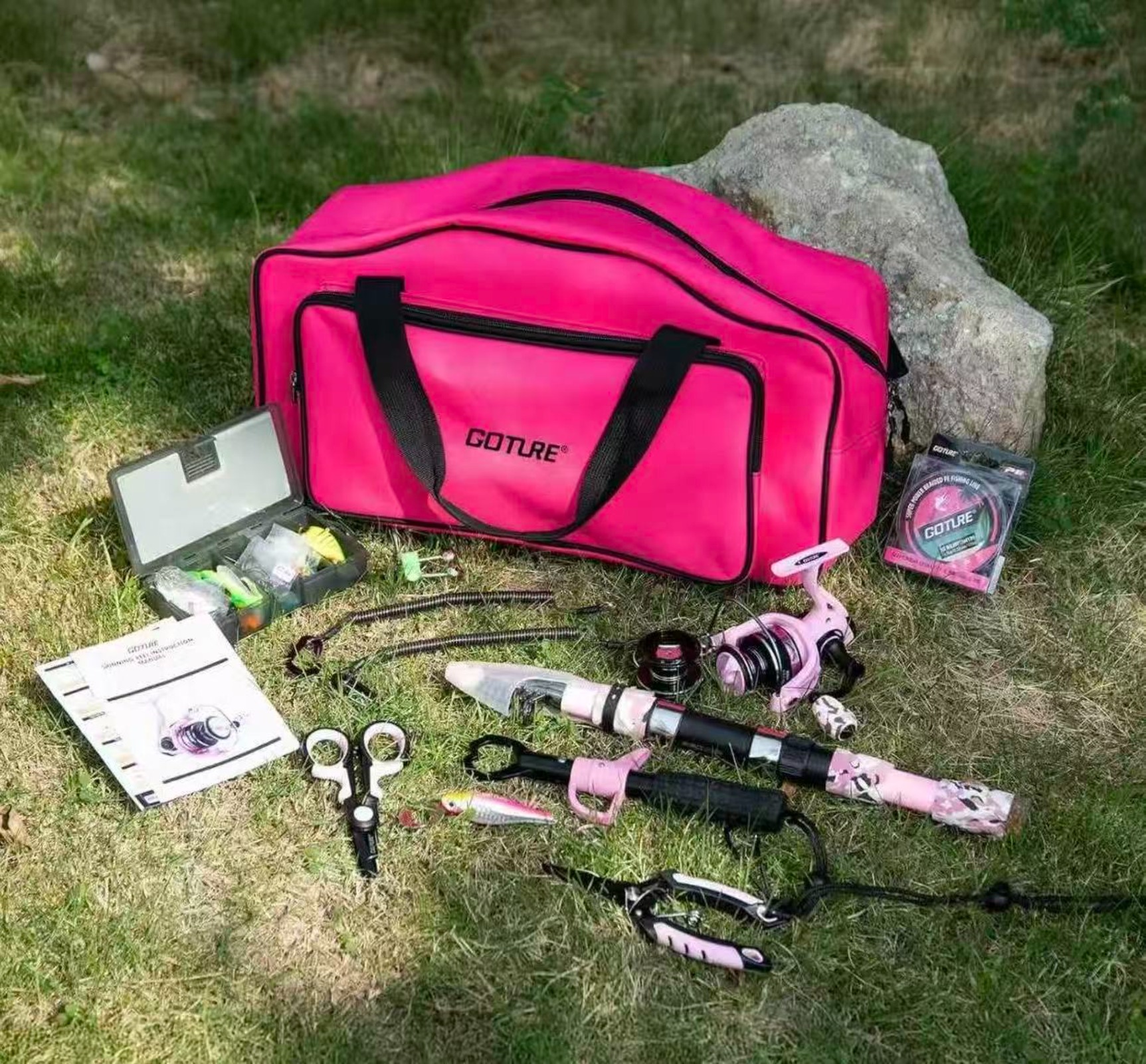 Fishing Rod Combo - Goture Pink Fishing Rod and Reel