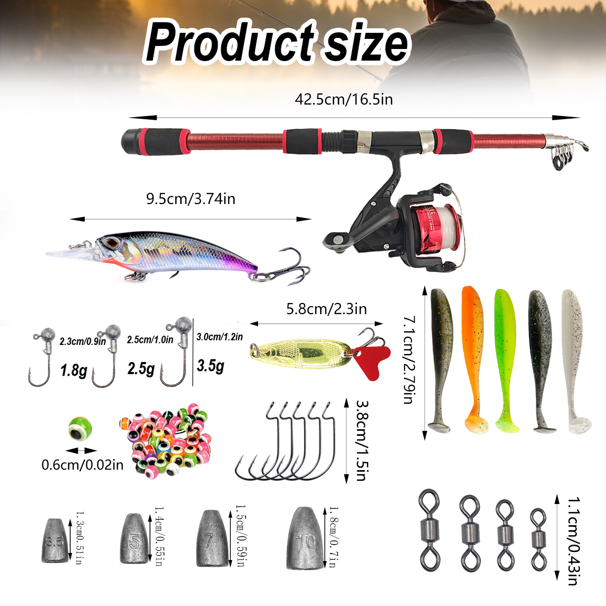 46Pcs Telescopic Fishing Rod R - Fishing Rod Combo review and price