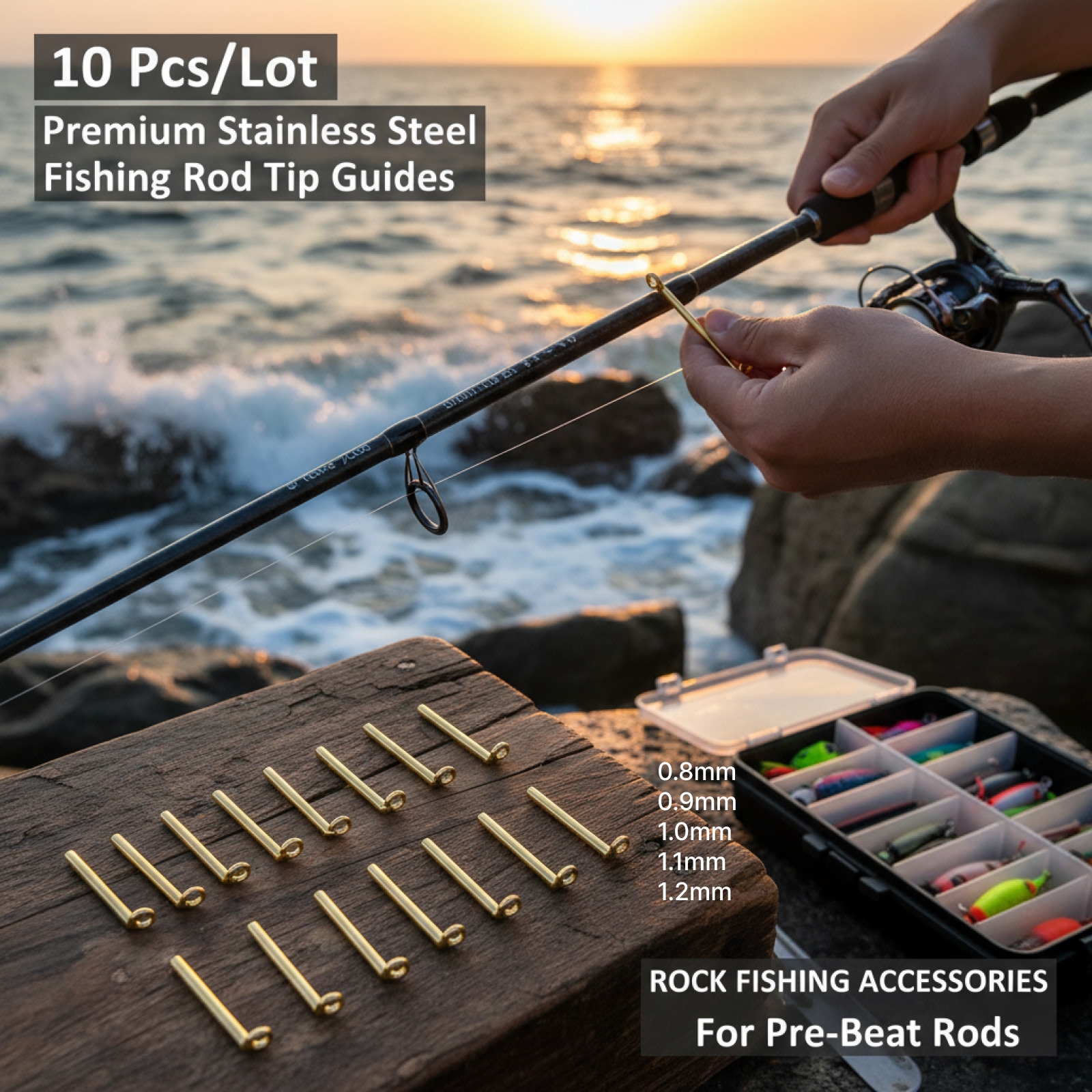 10pcs Fishing Rod Guides Tip T - Fishing Rod Guide Replacement review and price