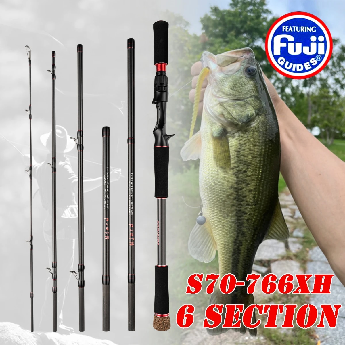 Fishing Rod 6 Section Casting  - Fishing Rod Spinning review and price
